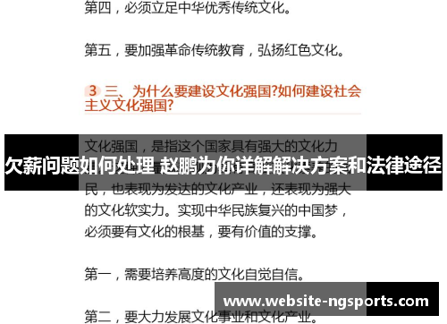 欠薪问题如何处理 赵鹏为你详解解决方案和法律途径 欠薪问题如何处理 赵鹏为你详解解决方案和法律途径