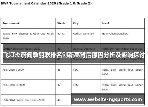 飞汀杰蔚阀敏羽联排名创新高背后原因分析及影响探讨